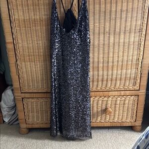 Free People Black and Silver Sequin Dress